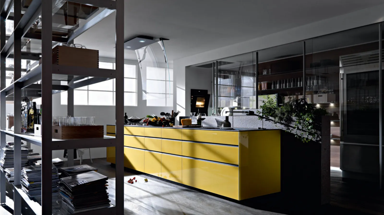 Artematica Vitrum Gelbe Erdkuche Mit Valcucine Insel