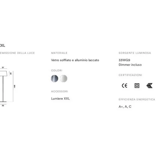 Technisches Datenblatt Foscarini Lumiere XXL Stehleuchte