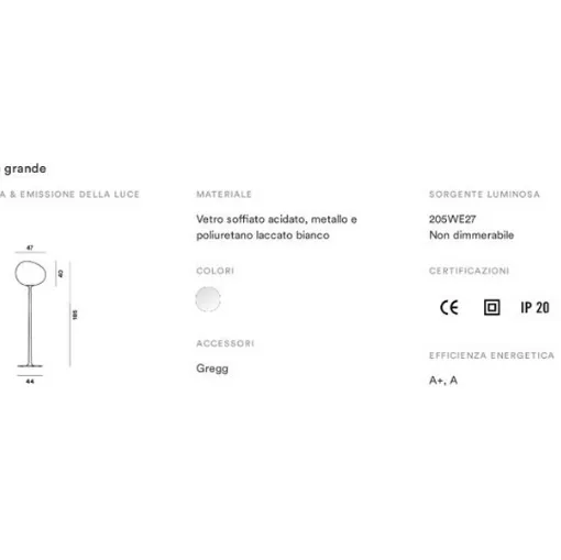 Technisches Datenblatt Gregg Foscarini Stehleuchte