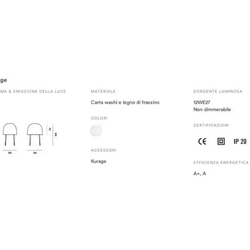 Technisches Datenblatt Kurage Tischleuchte