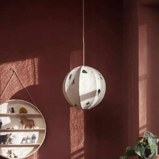 Lampshade in fabric.