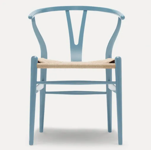 CH24 blauer Stahlstuhl Carl Hansen