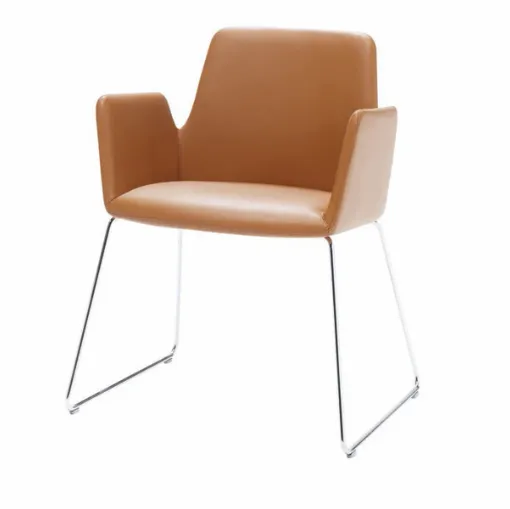 Stuhl mit Polsterung und Design-Armlehnen