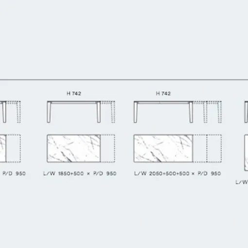 tavolo allungabile scheda tecnicaerweiterbarer Tisch Datenblatt