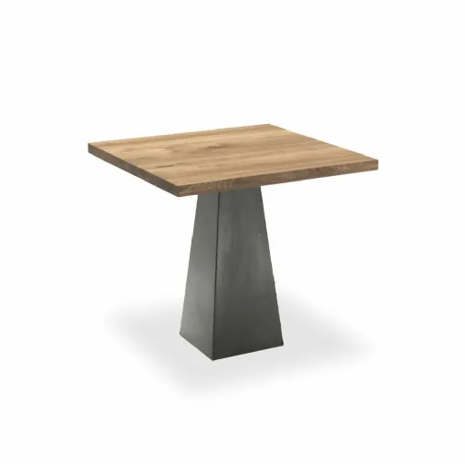 Tisch aus Pyramidenholz und Eisen